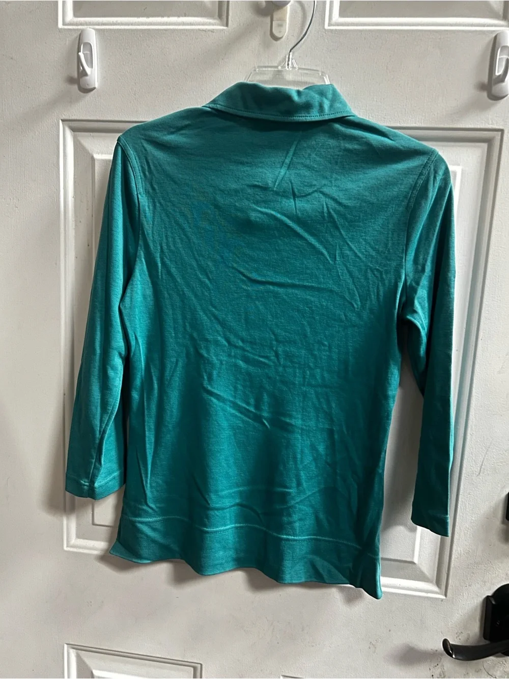 Tory Burch Teal 3/4 Sleeves Polo Top - Sz M- new